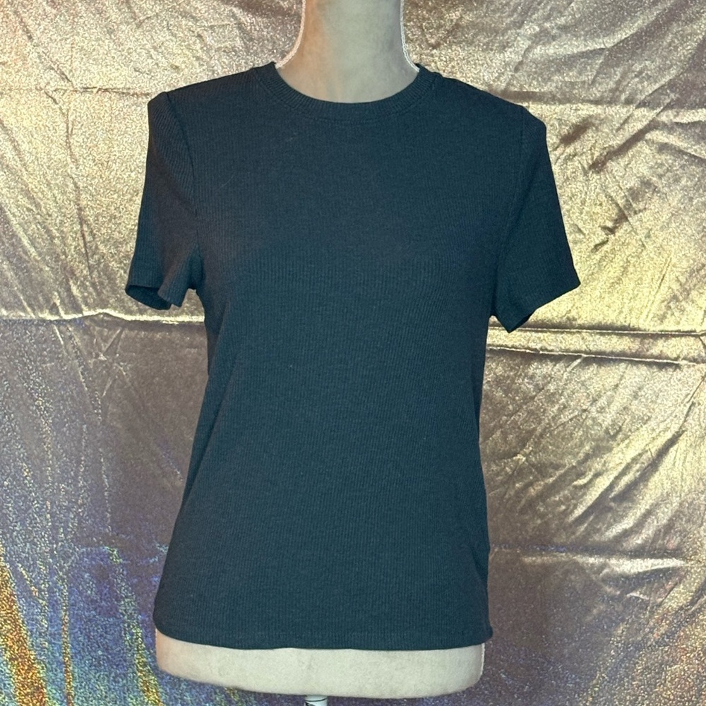 prAna FOUNDATION RIB T-SHIRT in Grey Blue Heather NWOT